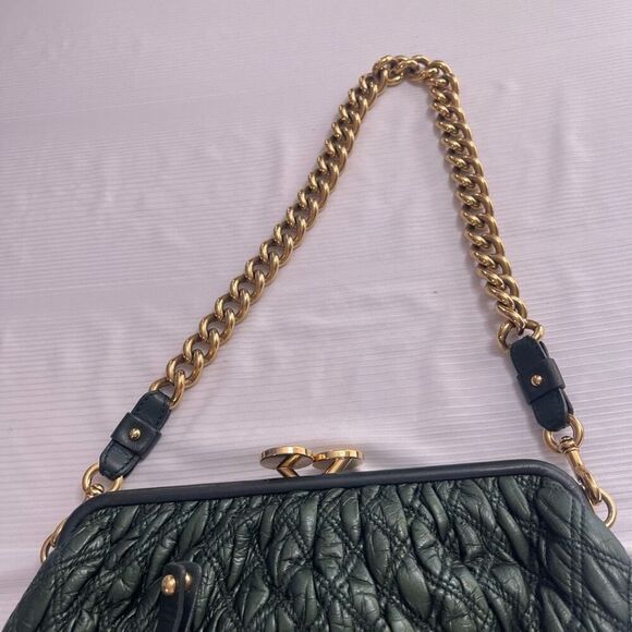Marc Jacobs Mina Green Quilted Stam Bag Purse Handbag - Picture 7 of 14